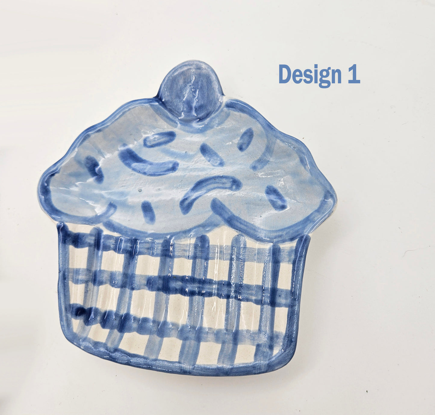 Ceramic Cupcake Dishes - Blue, Sweet Treat, Party Dishes