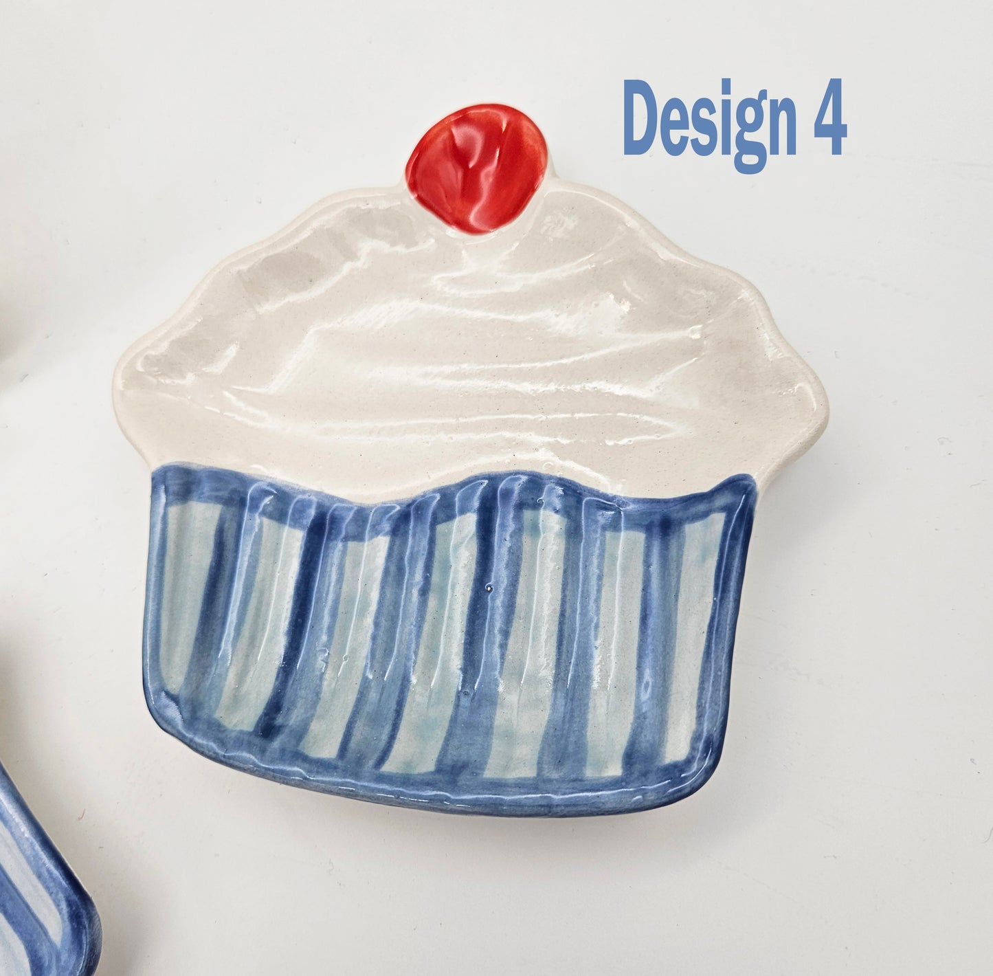 Ceramic Cupcake Dishes - Blue, Sweet Treat, Party Dishes