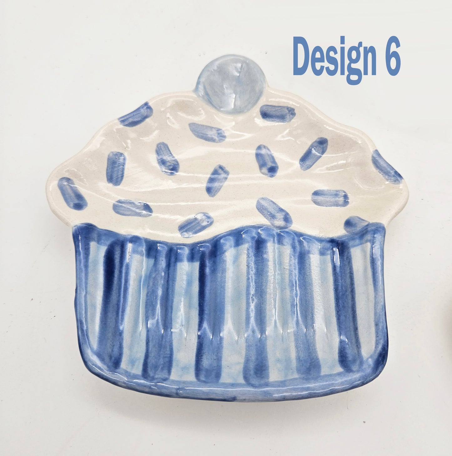 Ceramic Cupcake Dishes - Blue, Sweet Treat, Party Dishes