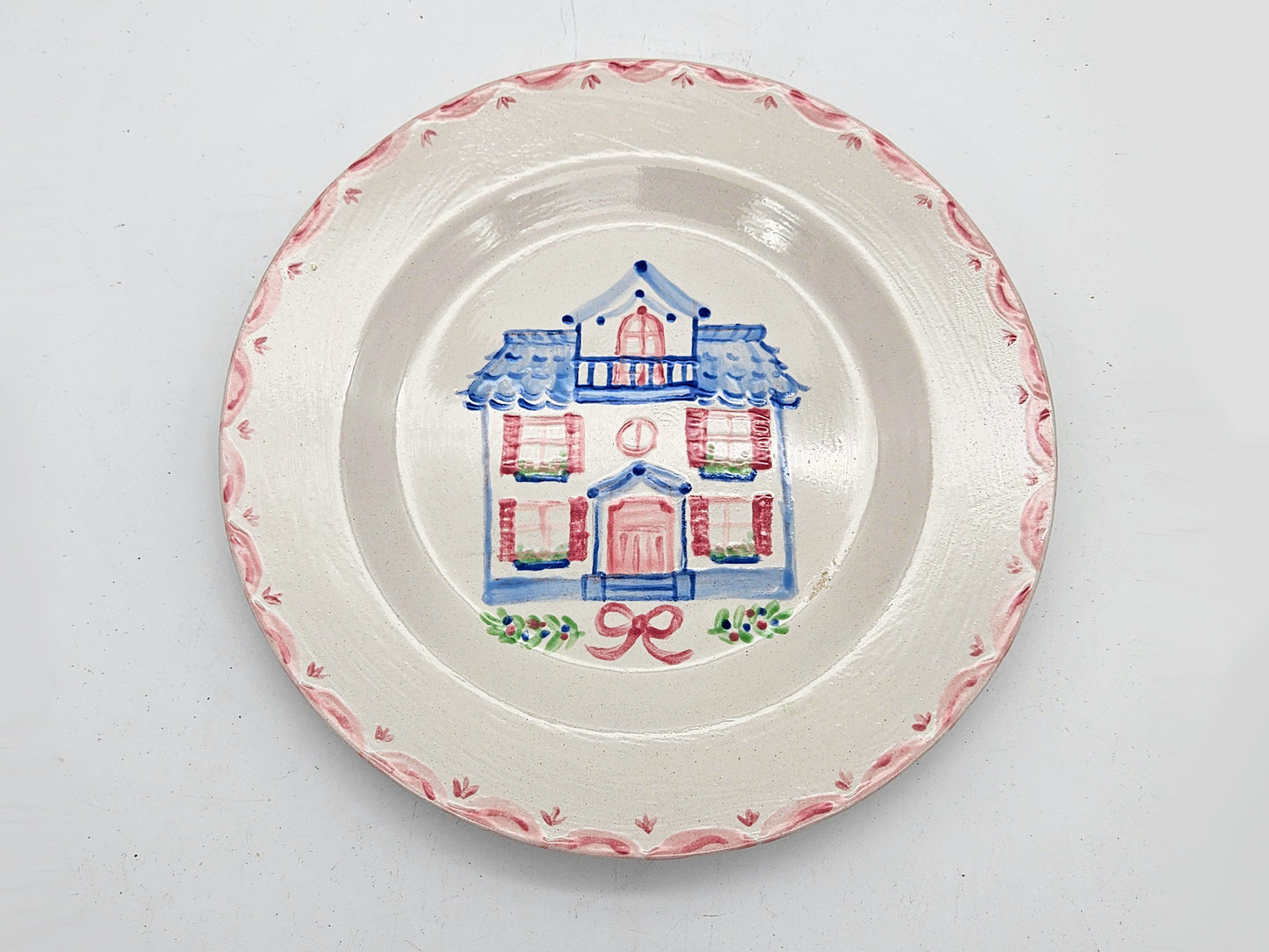 Dollhouse Village Collectible Plate - Primrose Place - 8" Decorative Plate, Plate Wall, Hand Painted Plate