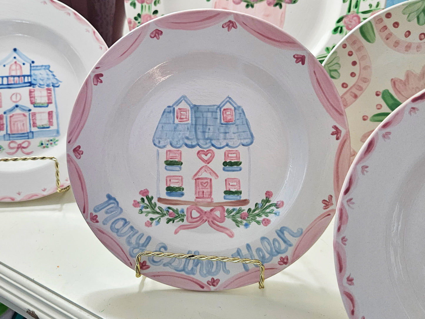 Dollhouse Village Collectible Plate - Lily Lane - 8" Decorative Plate, Plate Wall, Hand Painted Plate (Copy)