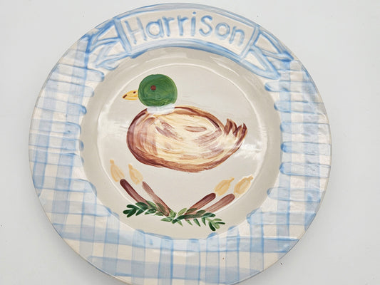 Everyday Plate Mallard Duck With Gingham