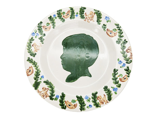 The Original Silhouette Plate - Pups and Ducks Border 11'