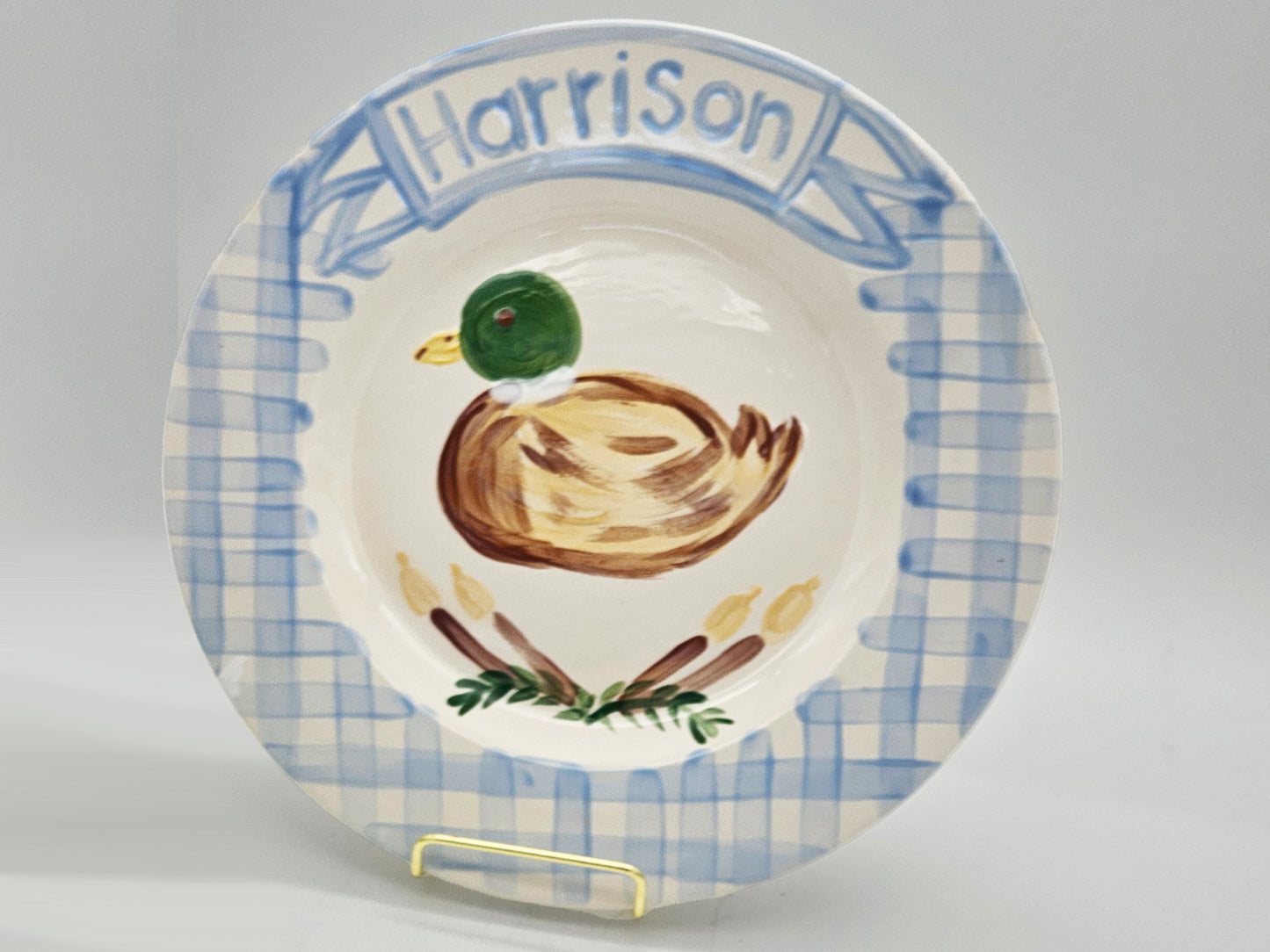 Everyday Plate Mallard Duck With Gingham