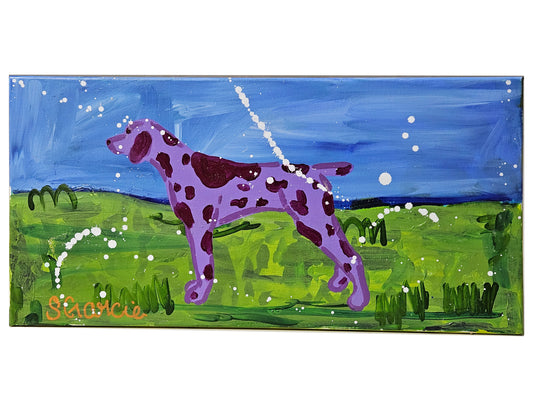 Purple Pointer Dog - Original Painting