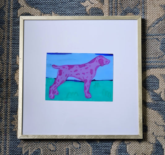Pink Pointer Dog - Original Painting