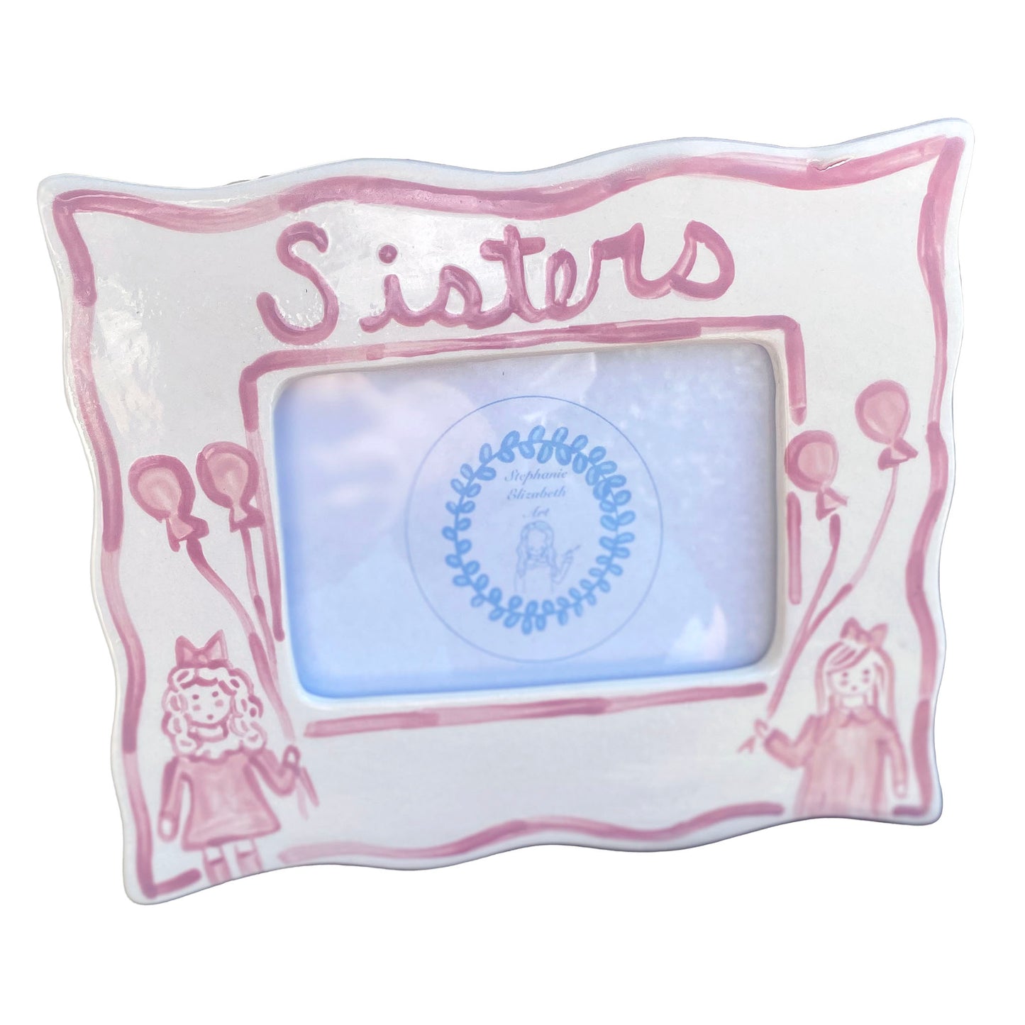 Wavy Frame Portrait Sisters and Brothers