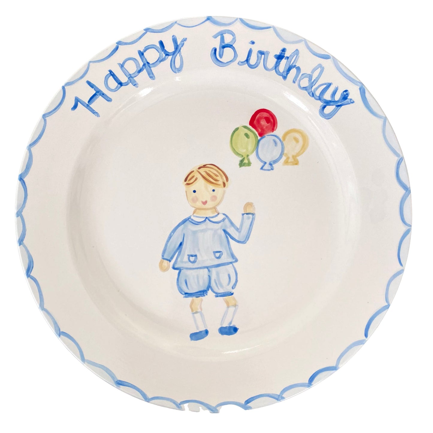Birthday Plate Portrait With Multicolor Balloons