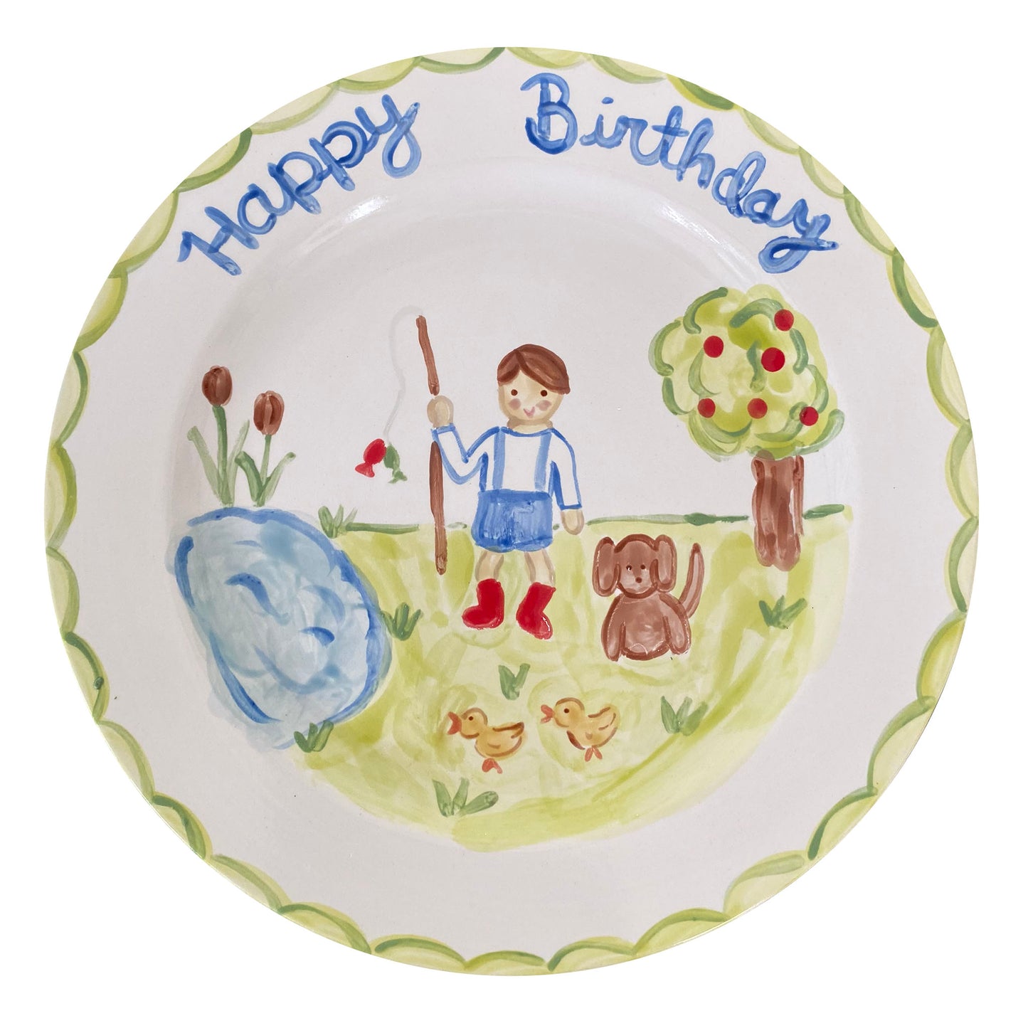 Birthday Plate Portrait Going Fishing