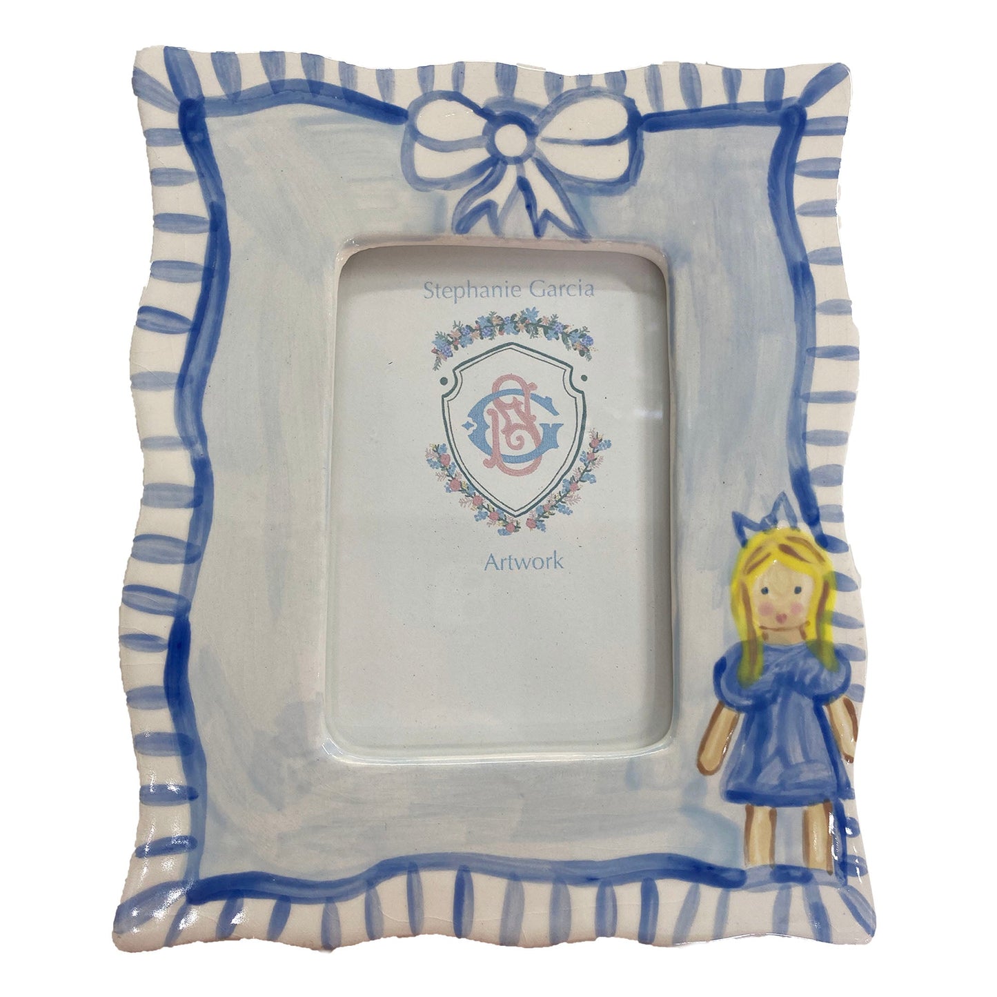 Wavy Frame Portrait With Fringe and Ribbon