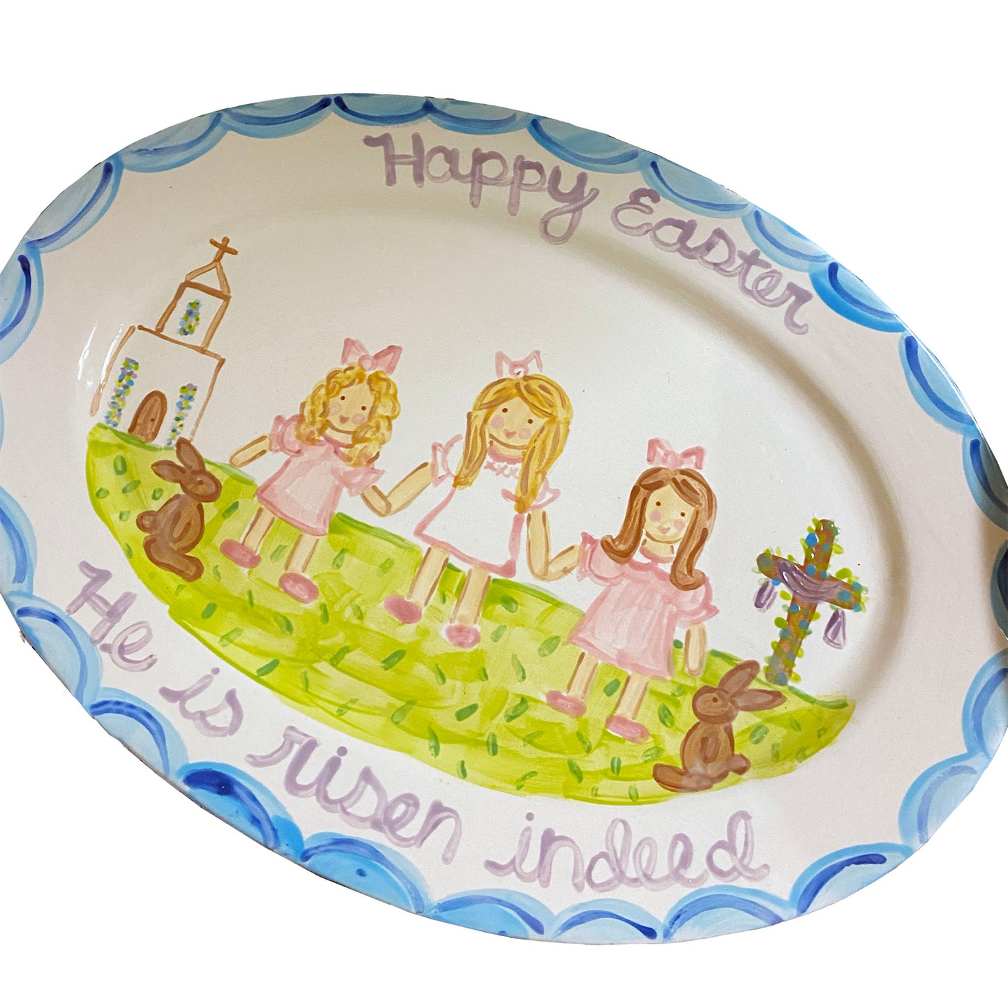 Easter Platter Children Portrait - He is Risen
