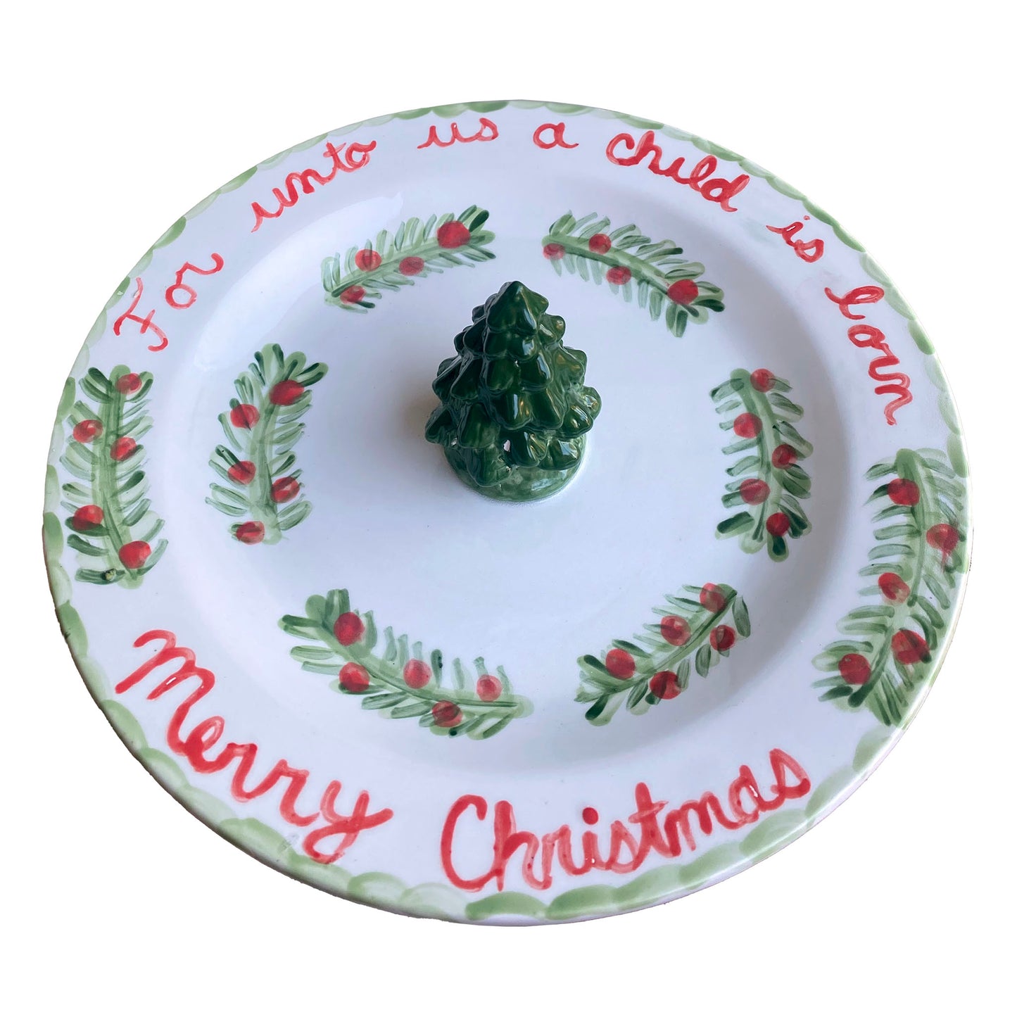 Christmas Tree A Child is Born Plate