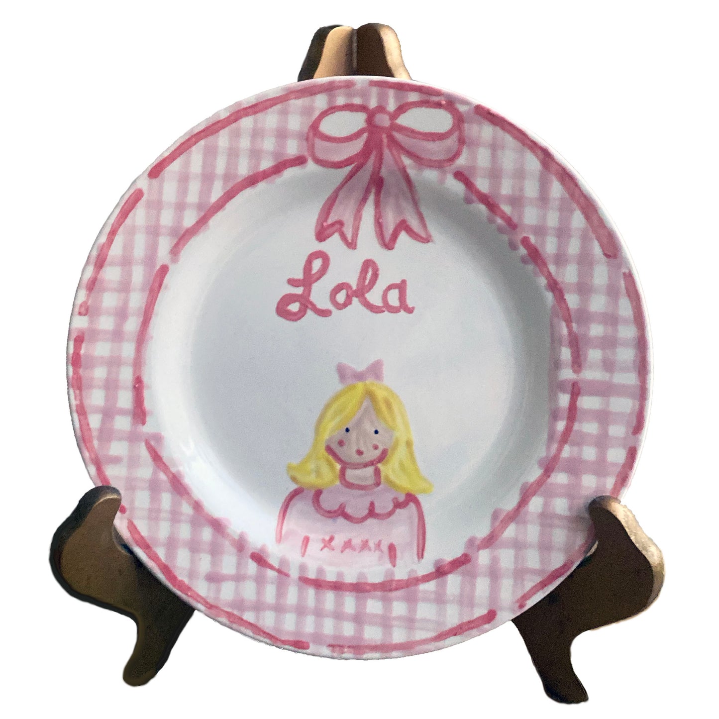 Everyday Plate Portrait Gingham and Ribbon