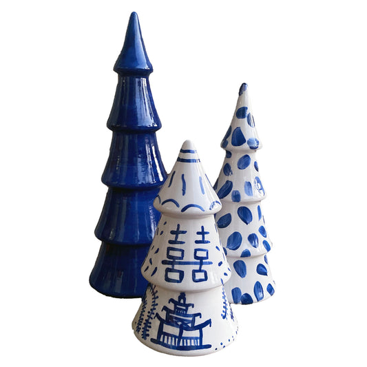 Christmas Trees Set of 3- Chinoiserie Print