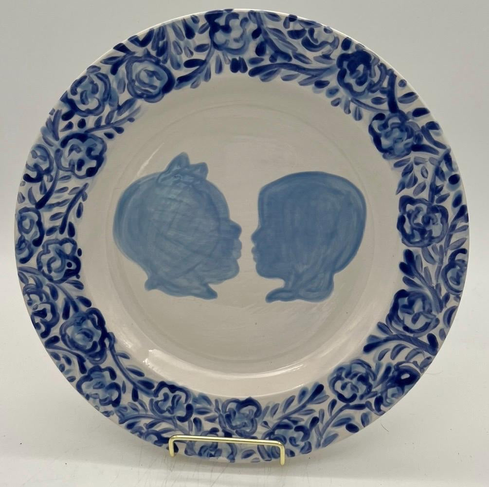 The Original Silhouette Plate - Single Color Floral Border 11”