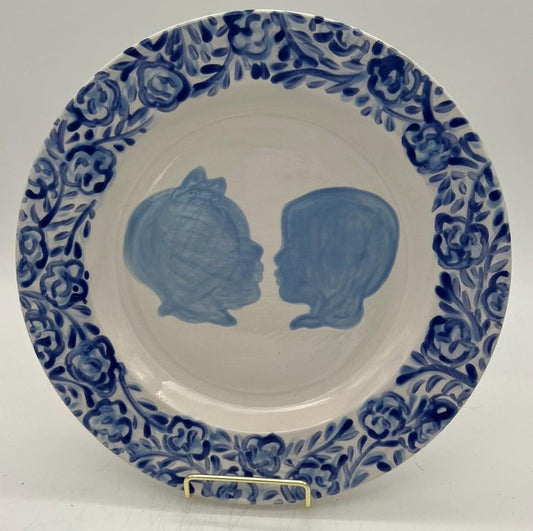 The Original Silhouette Plate - Single Color Floral Border 11”