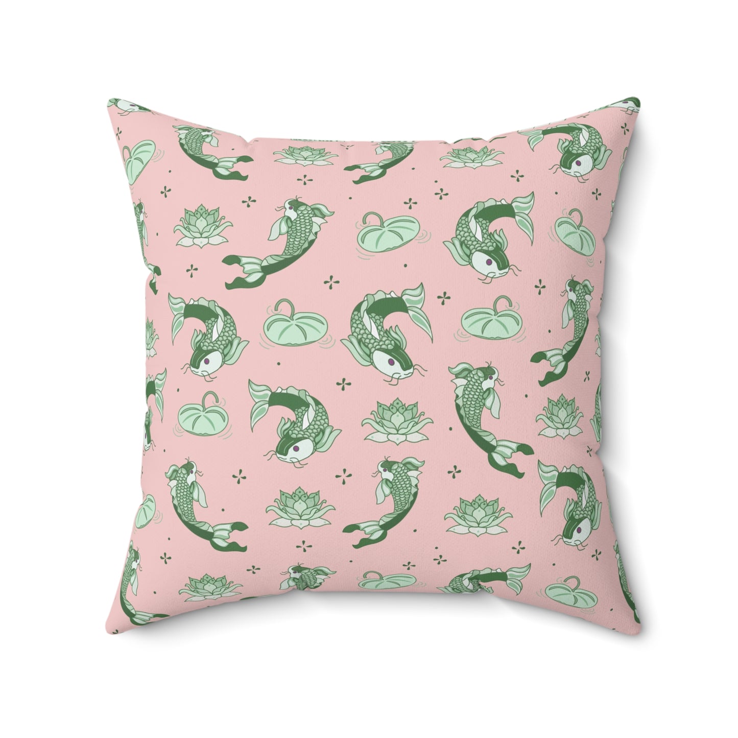 Koi Pond Throw Pillow - Pink