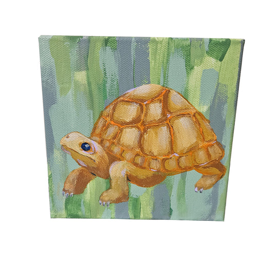 Turtle on Green - Small Art
