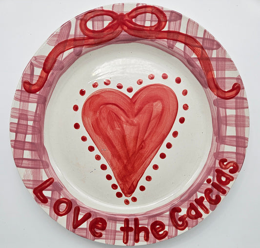 Valentine Sweets Plate - Heart and Bow Design