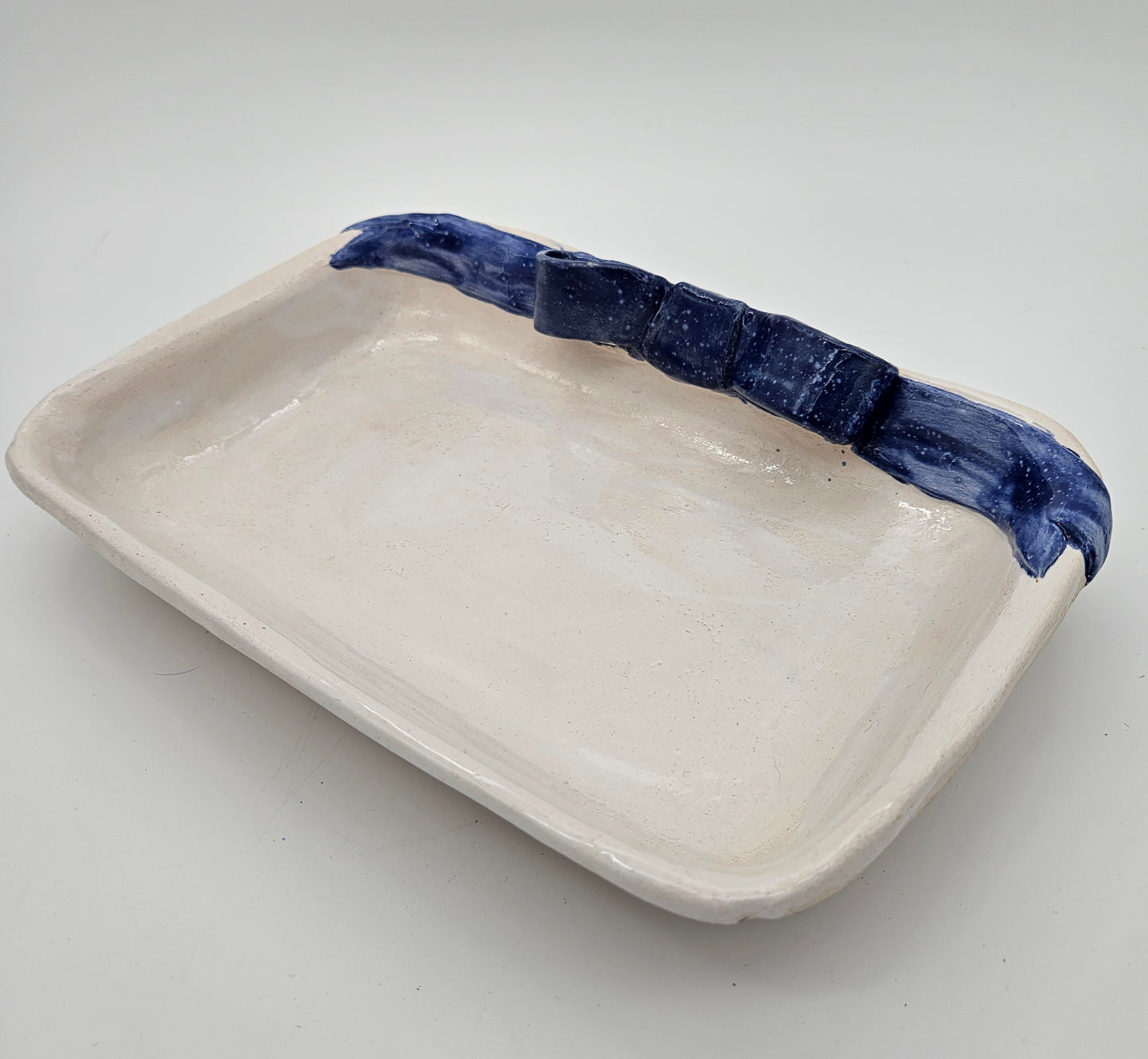 Bow and Ribbon Display Tray 9" - Unique Handbuilt Artisan Pottery