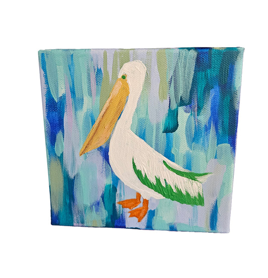 Pelican on Blue - Small Art