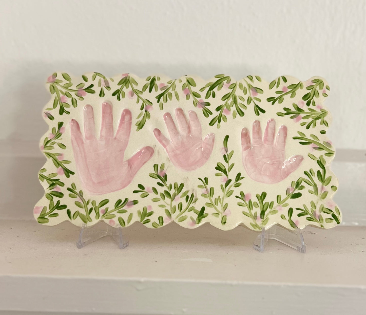 Scalloped Clay Imprint - Floral Vines