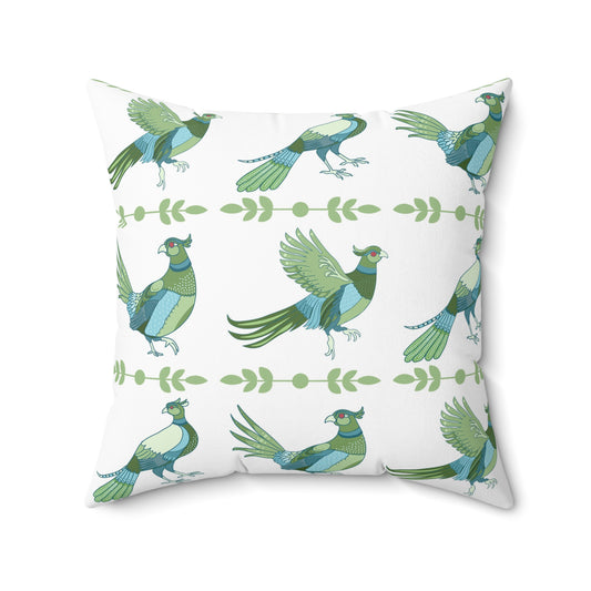 Pheasant Strut Pillow - White