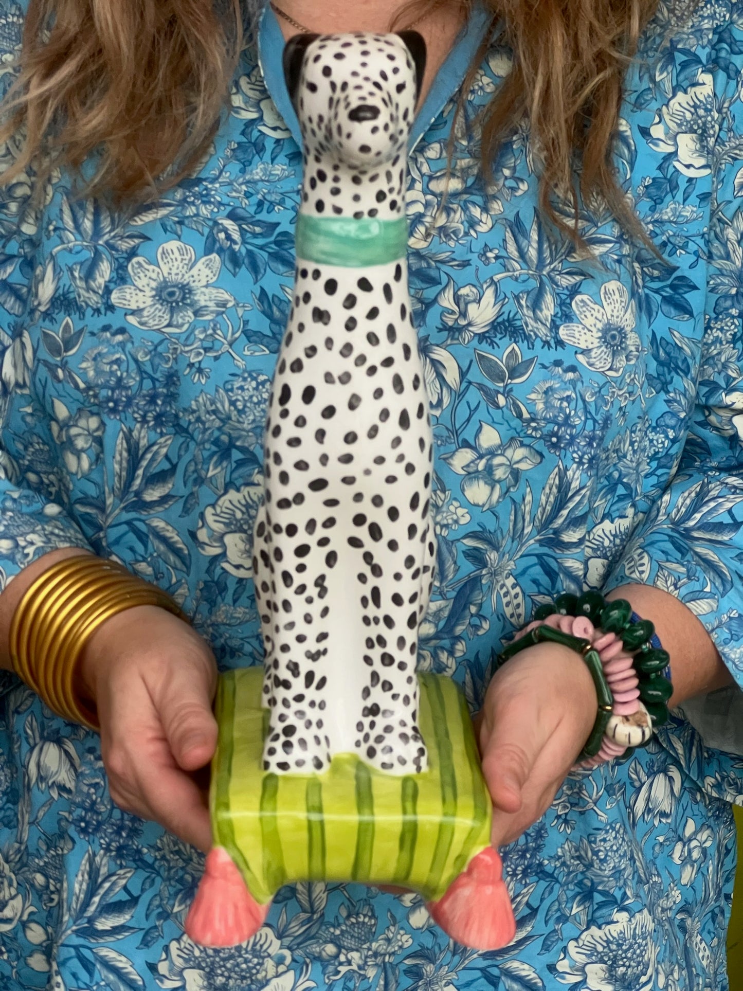 Belle on Green Stripe- Limited Edition Dalmatian