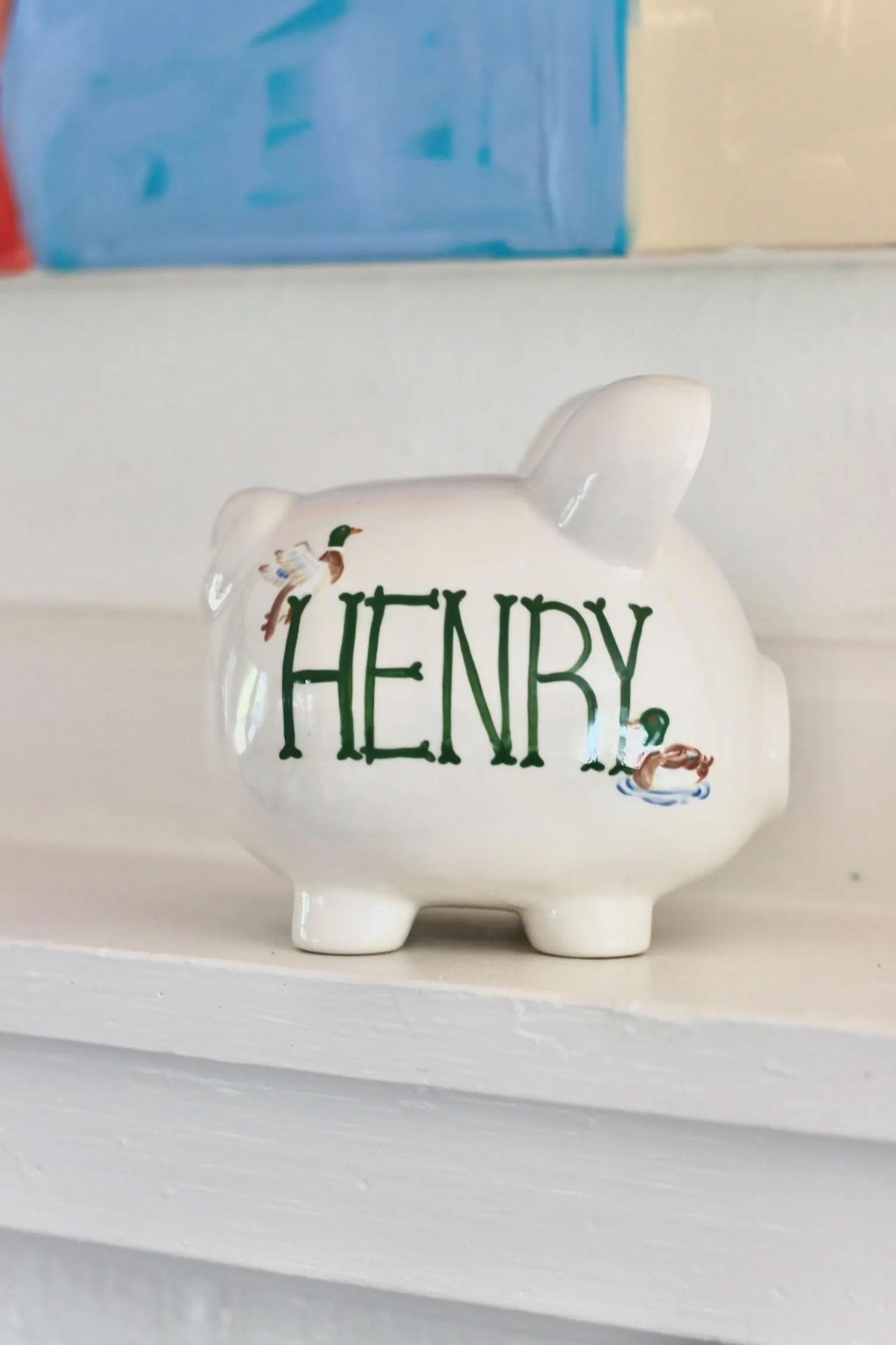 Classic Ceramic Piggy Bank - Woodland Mallard
