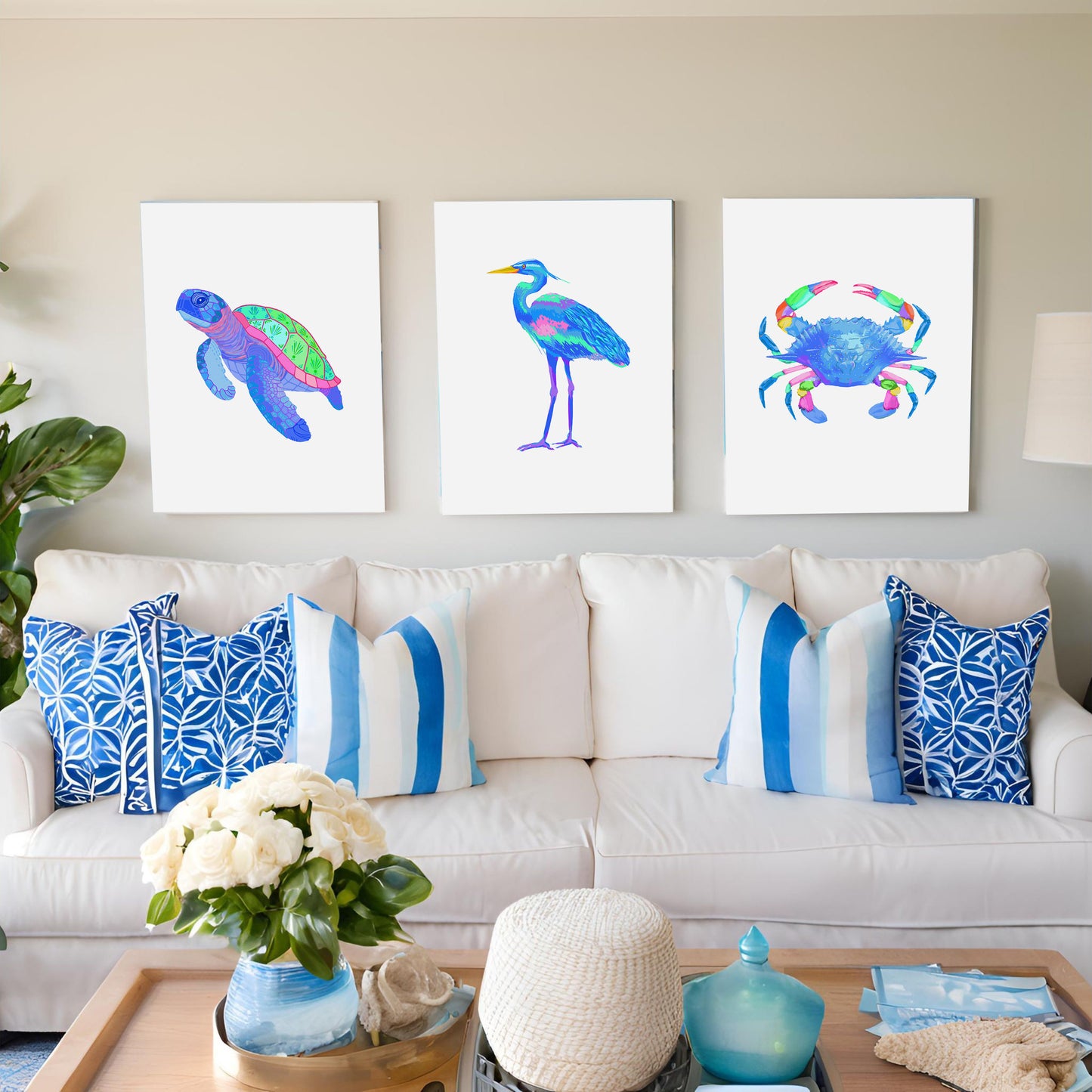 Blue Heron Canvas Print, Southern Shores Series