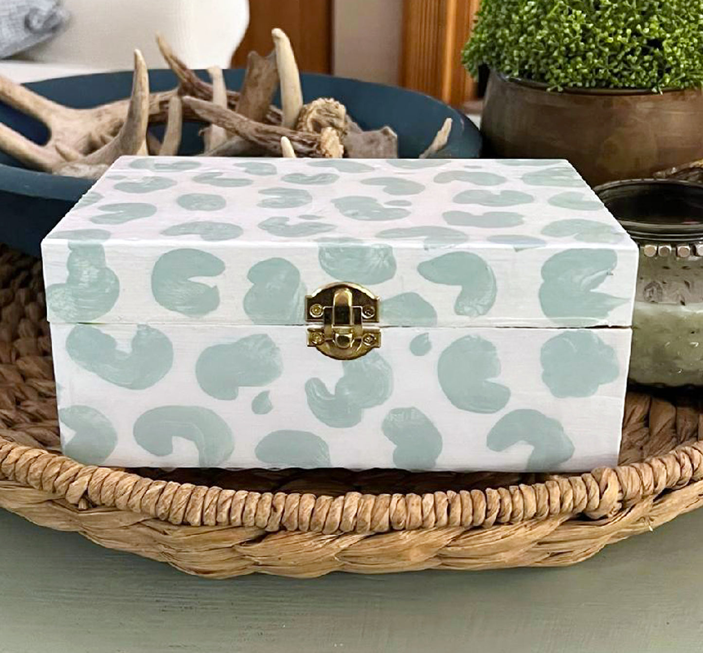 Handpainted Box With Animal Print Design