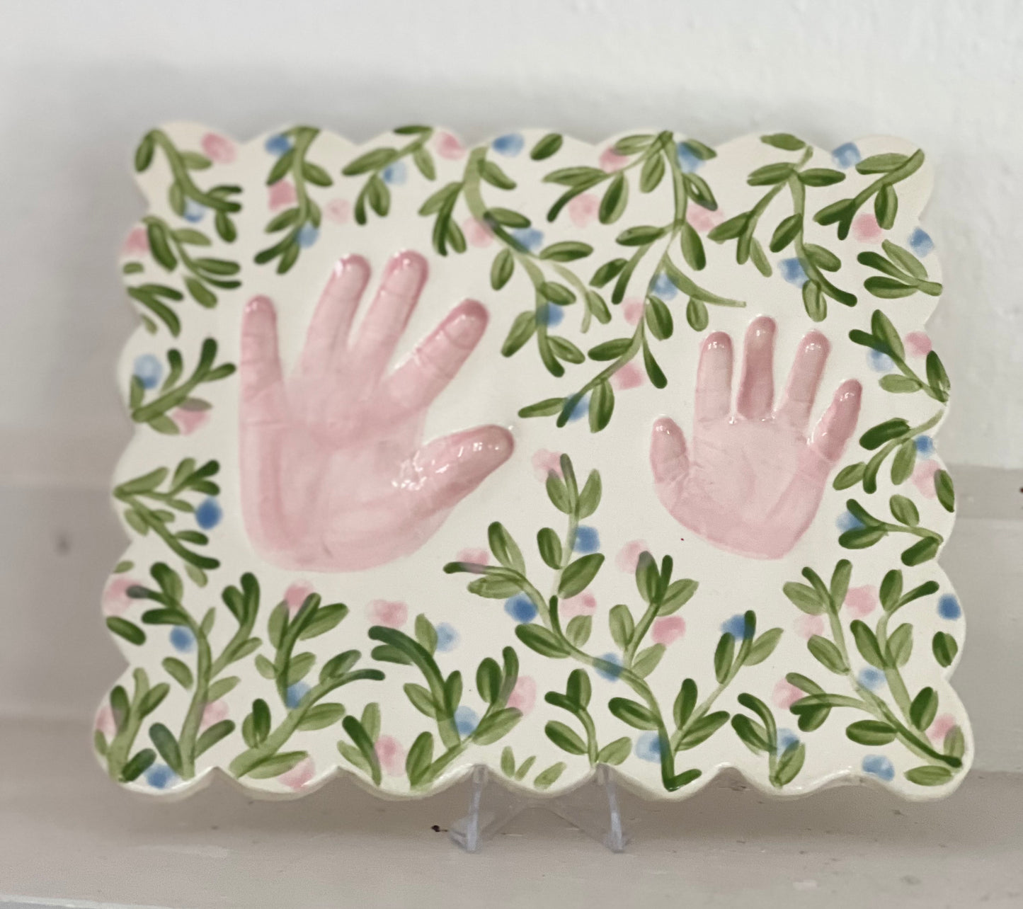 Scalloped Clay Imprint - Floral Vines