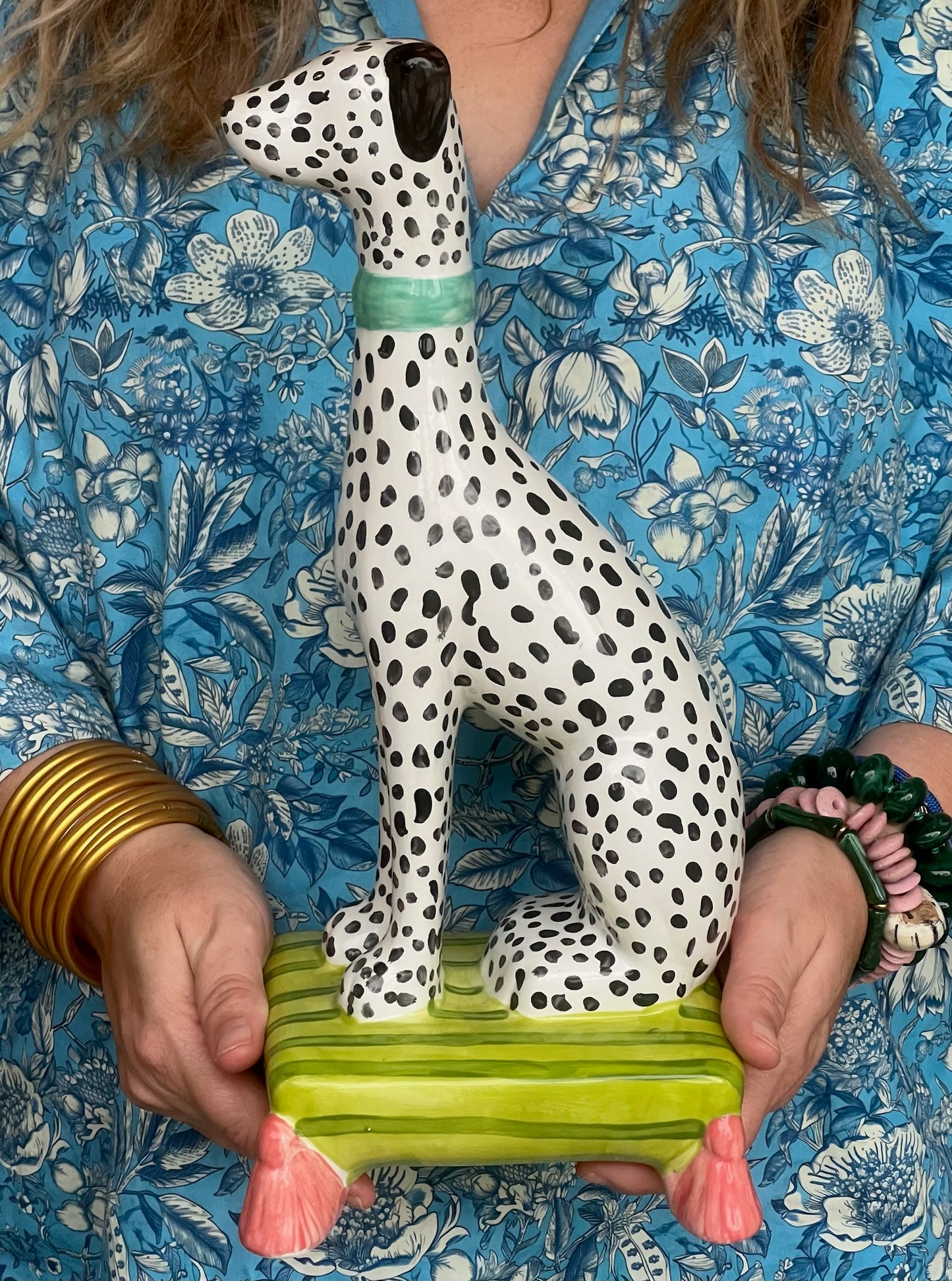 Belle on Green Stripe- Limited Edition Dalmatian