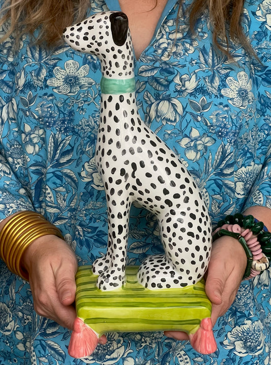 Belle on Green Stripe- Limited Edition Dalmatian