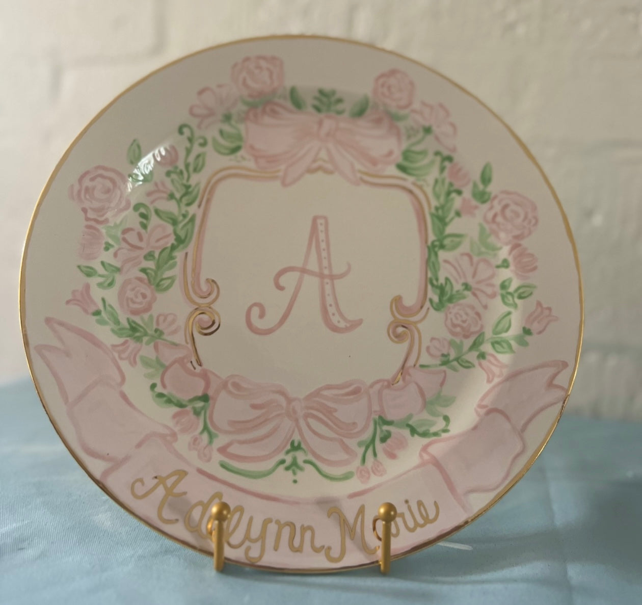 Birthday Plate - Monogram Floral Design