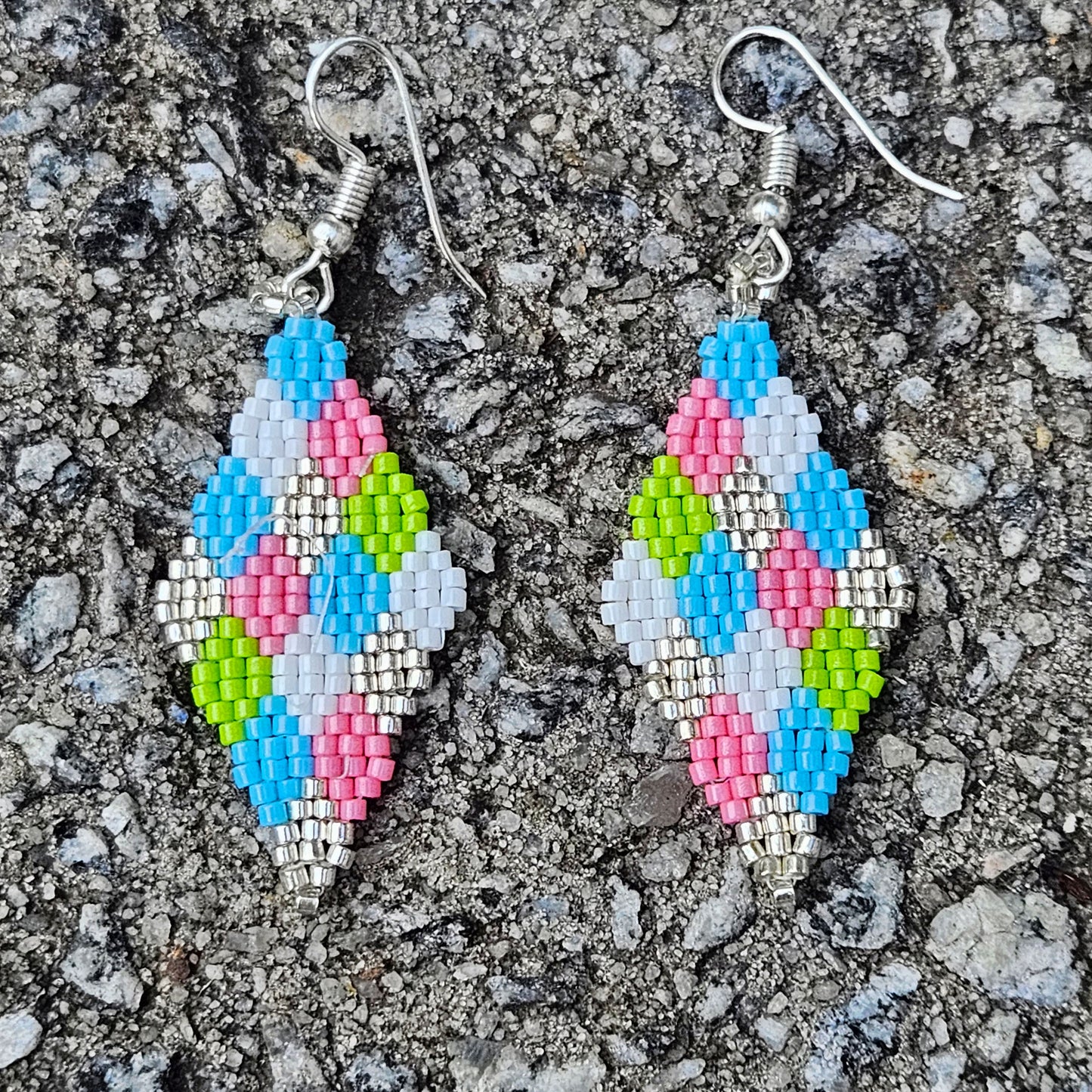 Pastel Diamond Beaded Earrings by Georgia Lee