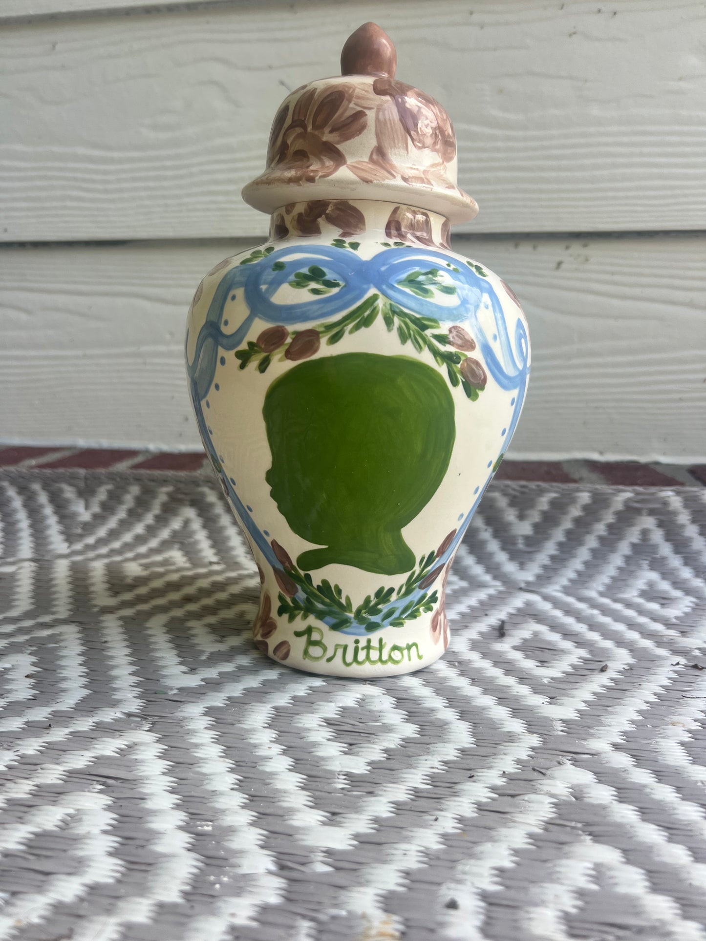 Woodland Crest Silhouette Ginger Jar