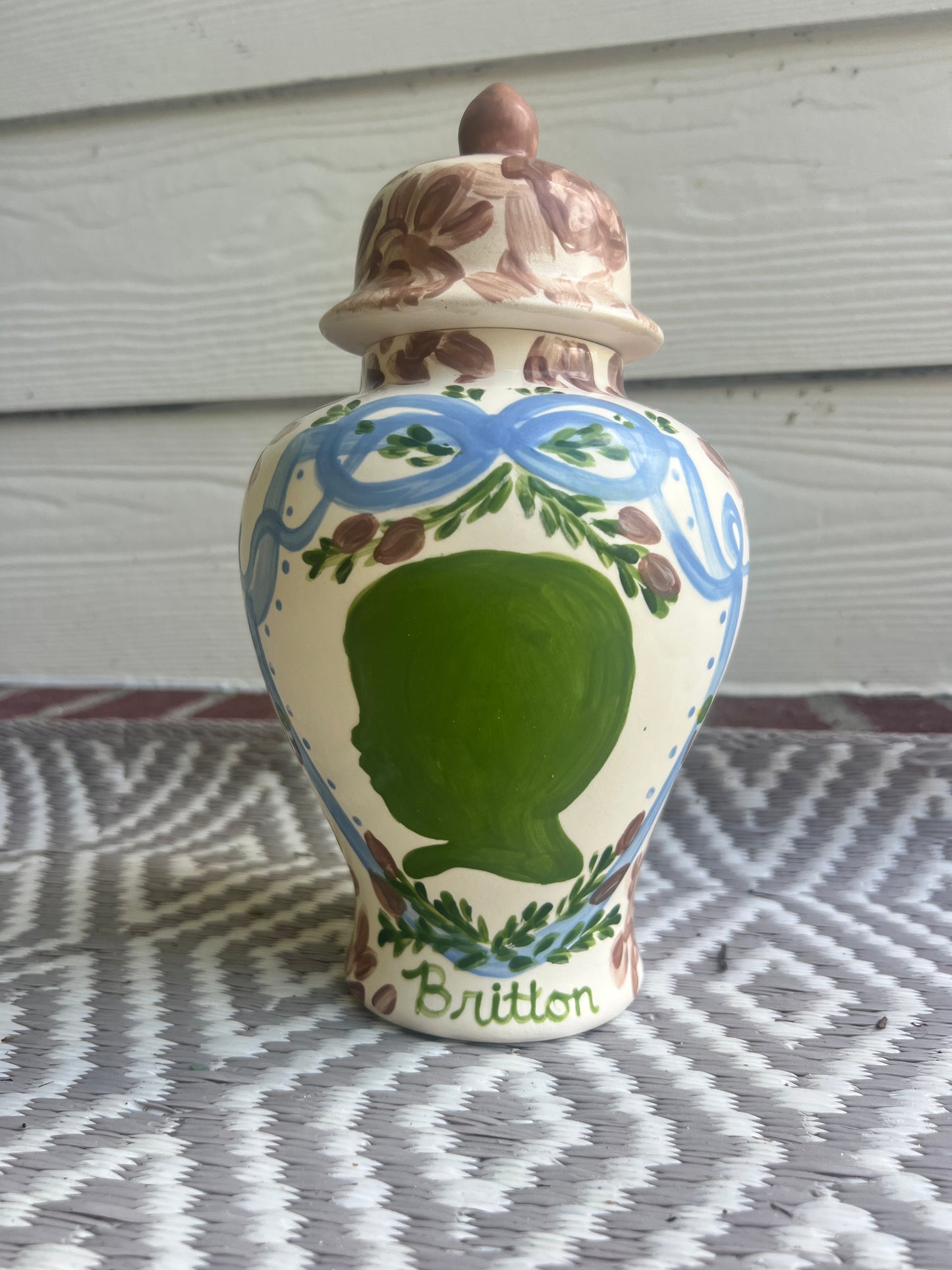 Woodland Crest Silhouette Ginger Jar