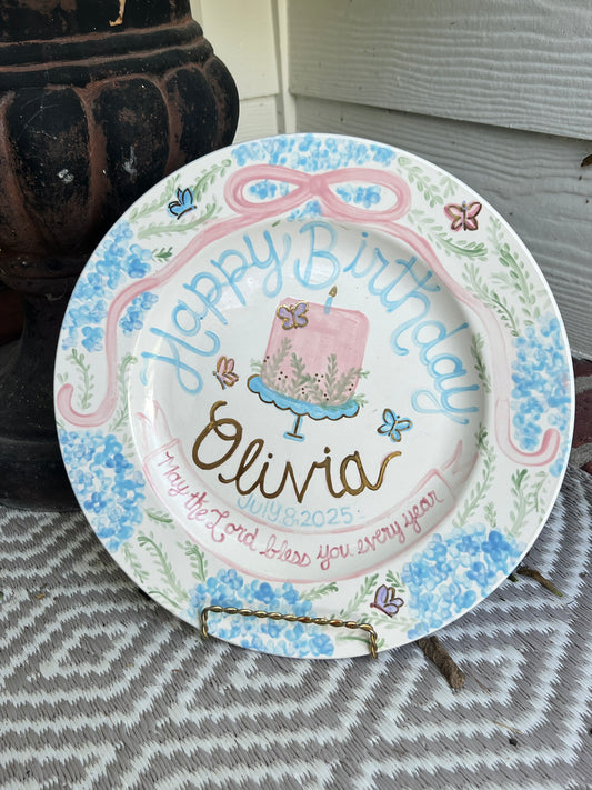 Butterfly Birthday Plate with Gold Detail