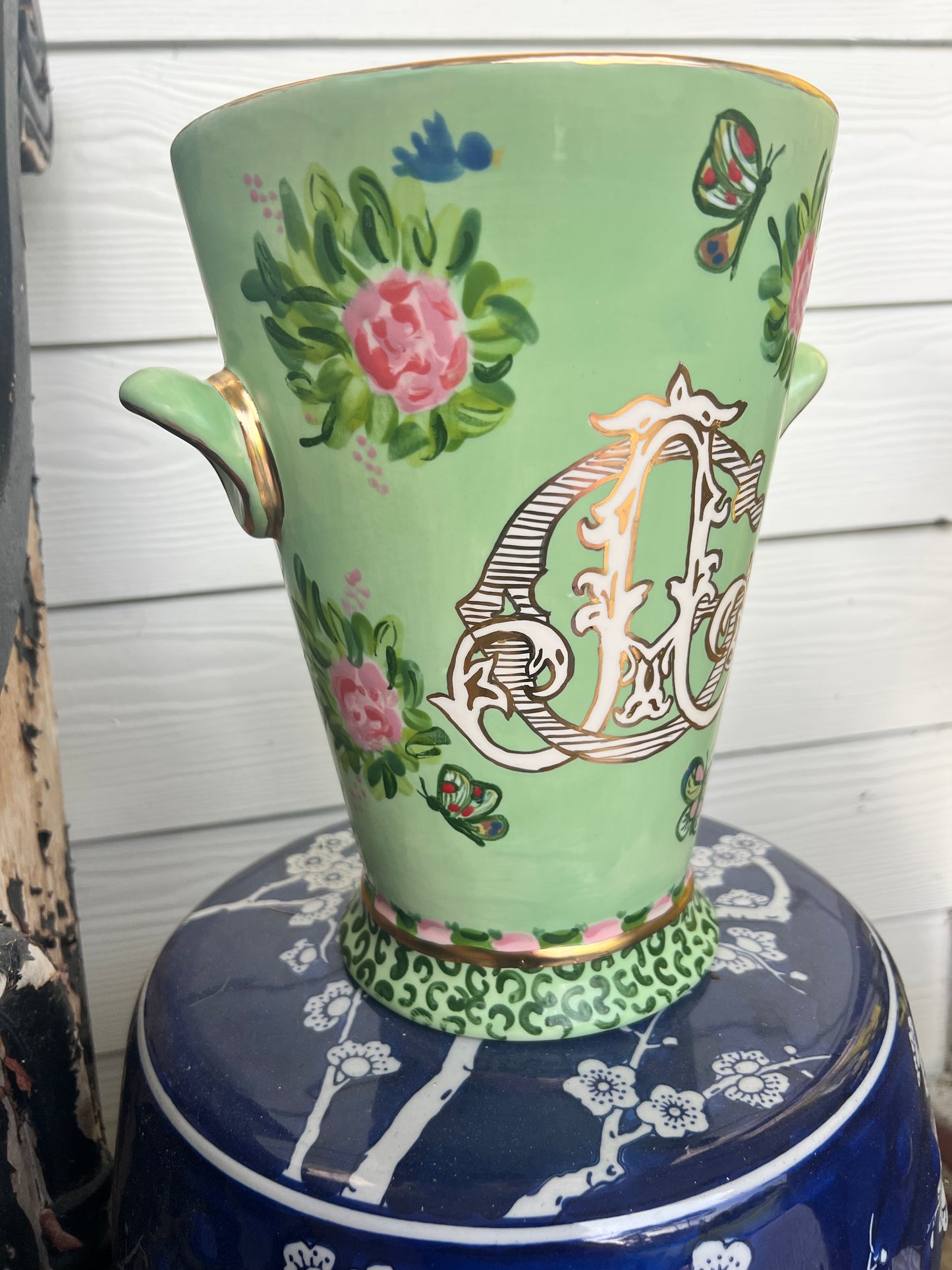 Ceramic Champagne Chiller -  Famille Rose