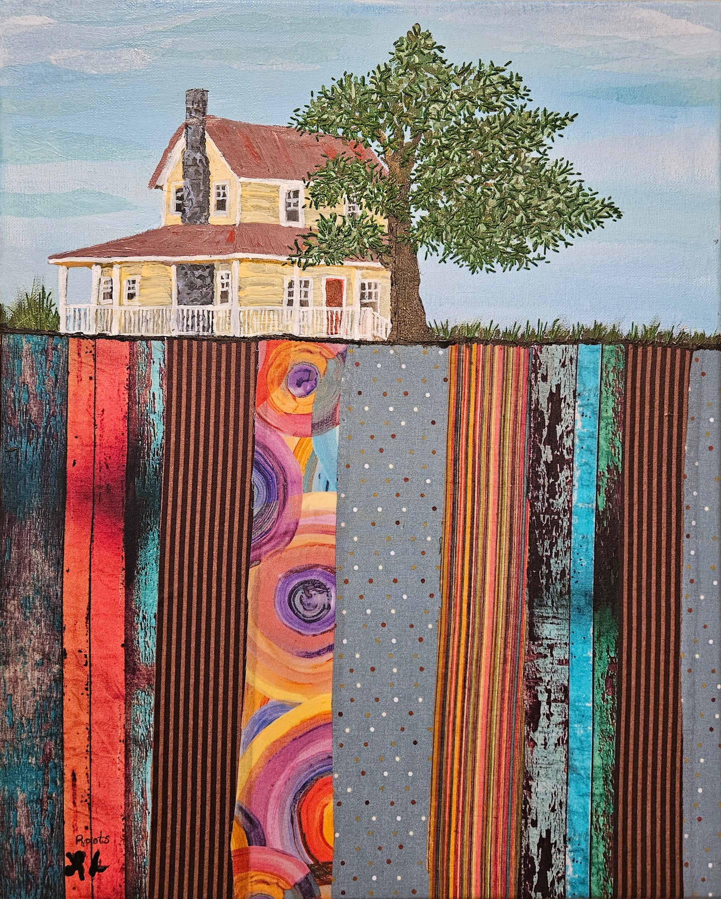 Roots Series - Mixed Media Canvas - Farmhouse Porch