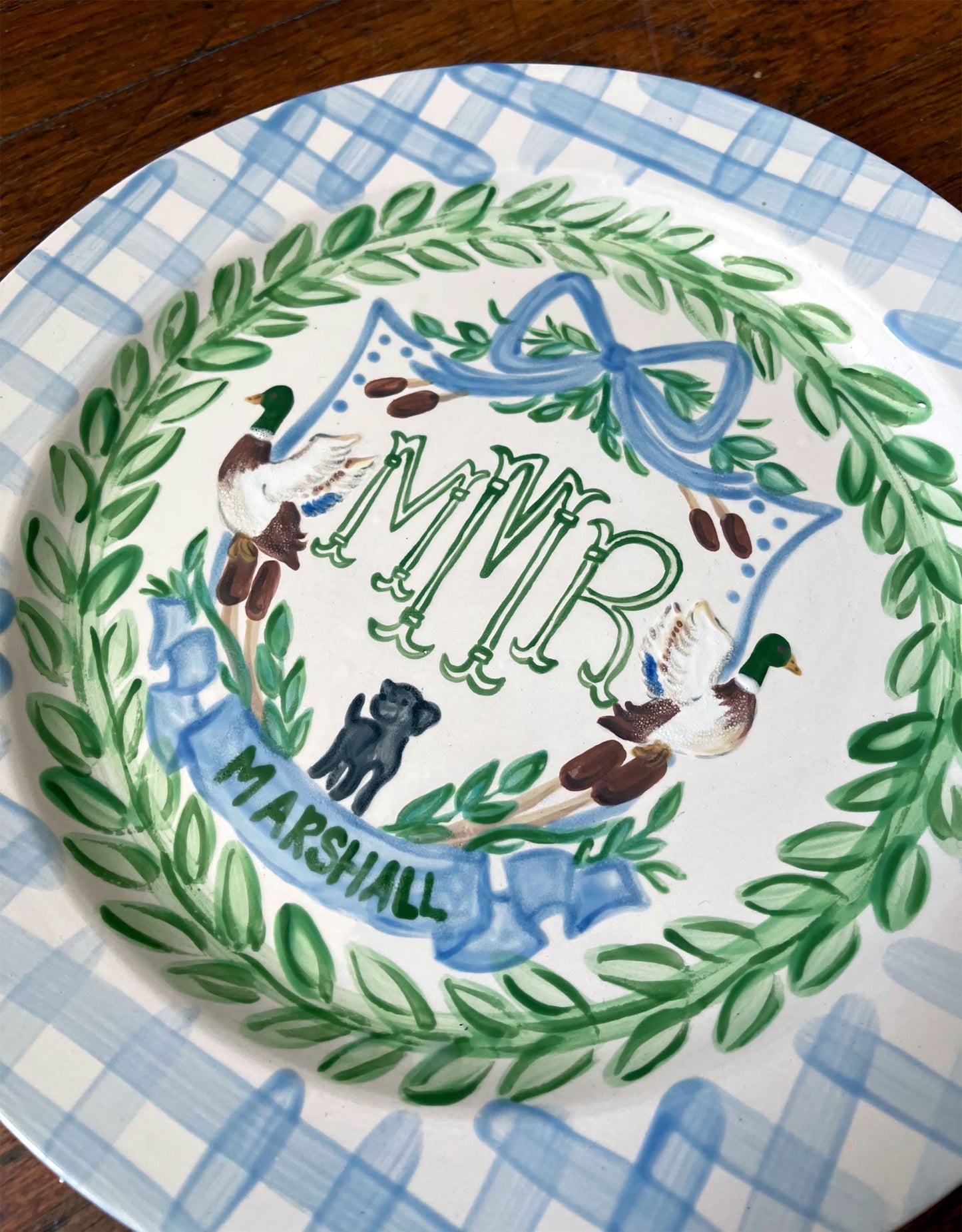 Birthday Plate - Monogram Mallard Crest Woodland Series Nursery Plate