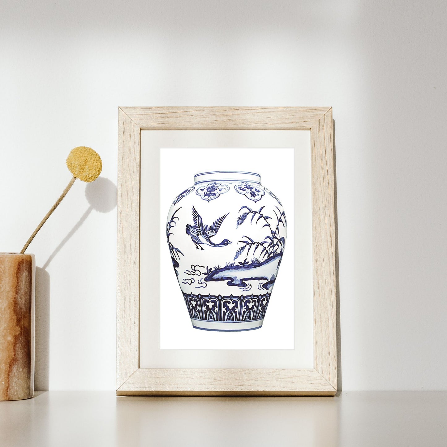 Ming Vase Duck - Art Print by L. Leonard