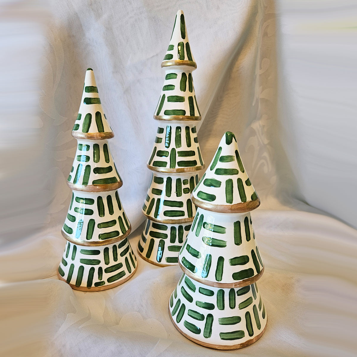 Tannenbaum Trees - Green and White Crosshatch