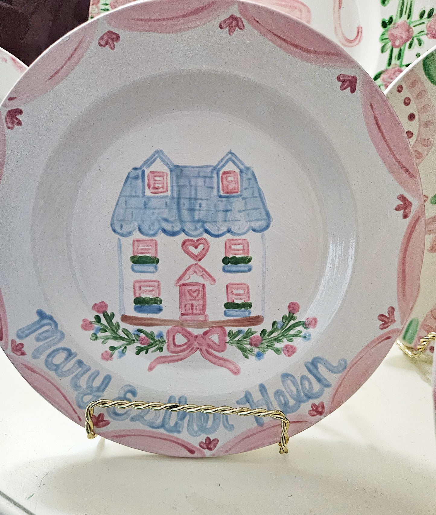 Dollhouse Village Collectible Plate - Lily Lane - 8" Decorative Plate, Plate Wall, Hand Painted Plate (Copy)