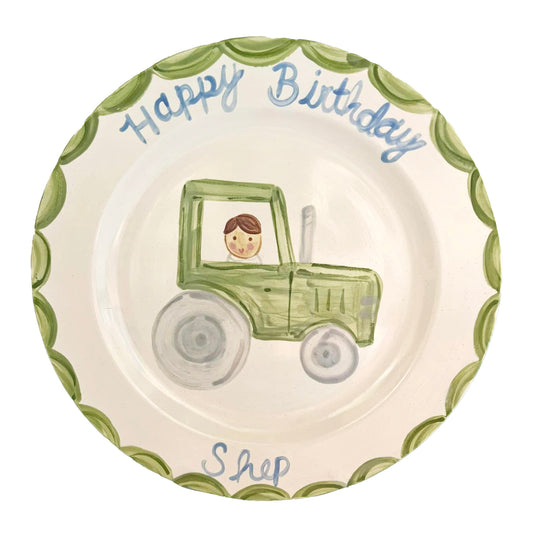 Birthday Plate Portrait One Tractor
