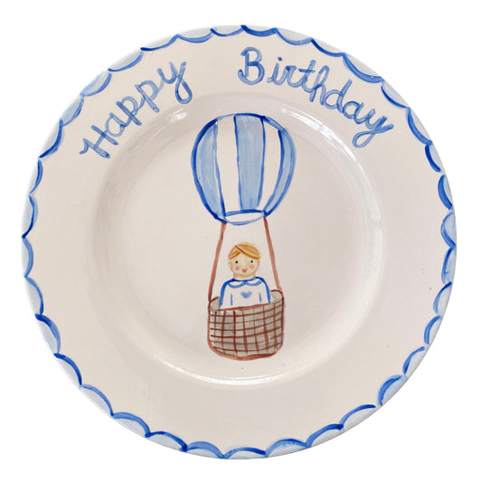 Birthday Plate Portrait Hot Air Balloon