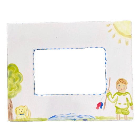 Rectangle Frame Portrait Going Fishing