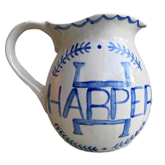 Monogrammed Tea Pitcher