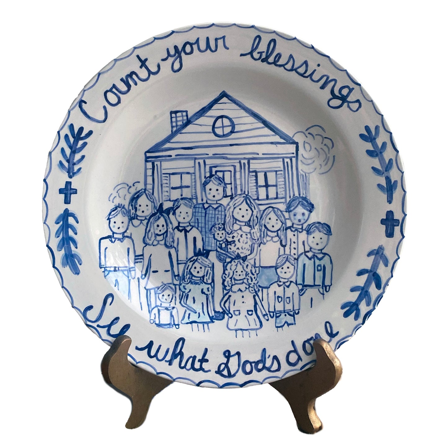 Family Portrait Platter - Round - Count Your Blessings